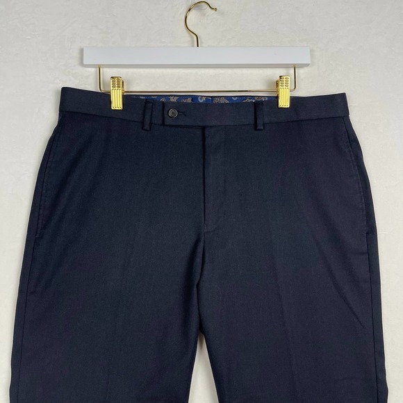 Ralph Lauren Men’s Dress Pants 34X30 Classic Fit‎ Flat Front Pants Black - Picture 2 of 15